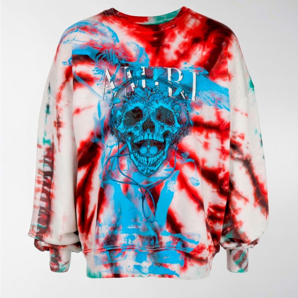 AMIRI - Tie dye skull crew neck sweatshirt